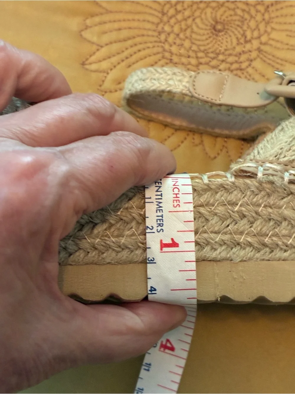 Matisse Beige Woven Espadrille Platform Sandals. Ankle buckle